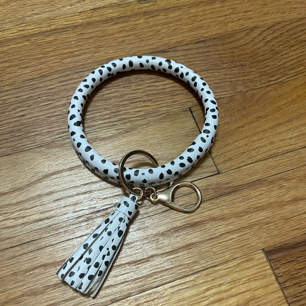 Key Ring Bracelet- Dalmatian Print